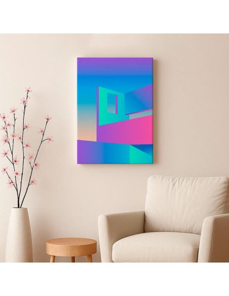 Cuadro Abstracto Arquitectura 35x50cm Lienzografía D0442