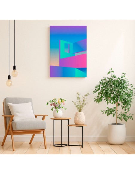 Cuadro Abstracto Arquitectura 35x50cm Lienzografía D0442