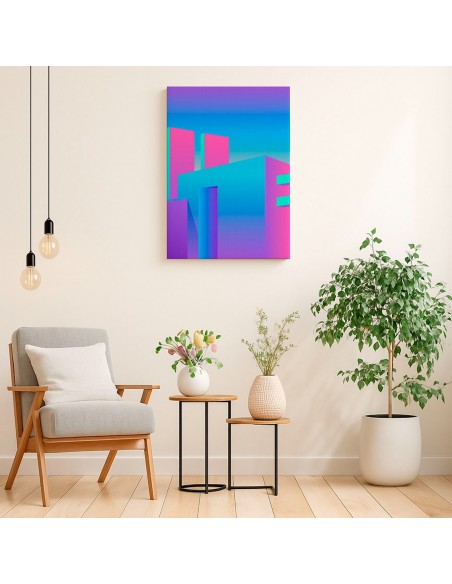 Cuadro Abstracto Arquitectura 35x50cm Lienzografía D0443