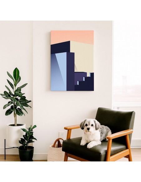 Cuadro Abstracto Arquitectura 35x50cm Lienzografía D0444