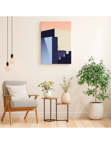 Cuadro Abstracto Arquitectura 35x50cm Lienzografía D0444