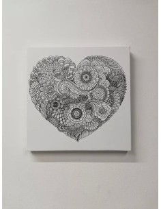 Cuadro En Lienzo Para Pintar Mandala Corazón