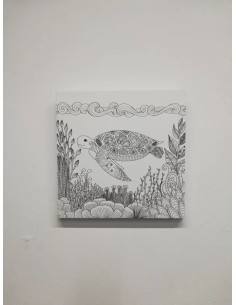 Cuadro En Lienzo Para Pintar Mandala Tortuga Marina 2