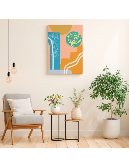 Cuadro Abstracto 35x50cm Canvas  Arte Decorativo Diseño 0108