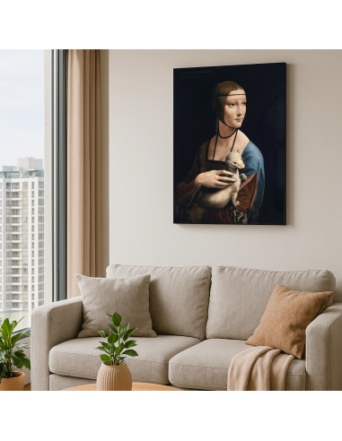 Lady with an Ermine by Leonardo da Vinci 50x67cm Lienzo Canvas