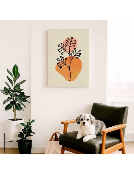 Cuadro Abstracto de Flores 35x50cm Canvas Diseño 0146