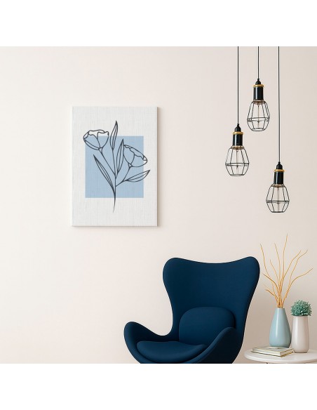 Cuadro Abstracto de Flores 35x50cm Canvas Diseño 0152