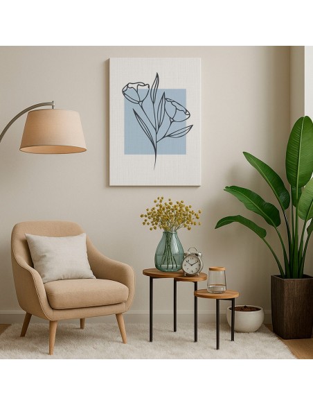 Cuadro Abstracto de Flores 35x50cm Canvas Diseño 0152