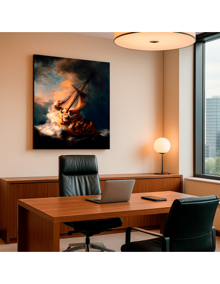 The Storm on the Sea of Galilee by Rembrandt 61x70cm Lienzo Canvas