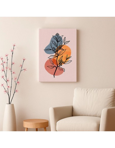 Cuadro Abstracto de Flores 35x50cm Canvas Diseño 0154