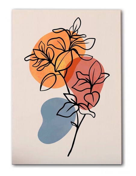 Cuadro Abstracto de Flores 35x50cm Canvas Diseño 0155