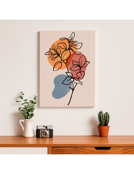 Cuadro Abstracto de Flores 35x50cm Canvas Diseño 0155