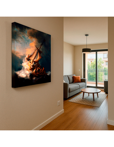 The Storm on the Sea of Galilee by Rembrandt 61x70cm Lienzo Canvas