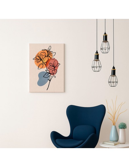 Cuadro Abstracto de Flores 35x50cm Canvas Diseño 0155