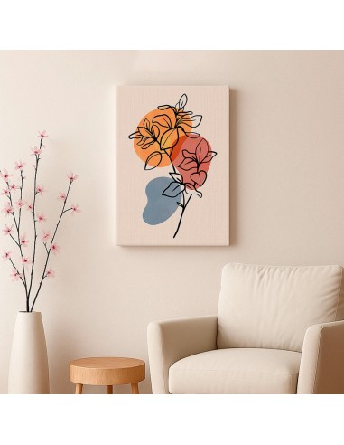 Cuadro Abstracto de Flores 35x50cm Canvas Diseño 0155