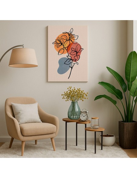 Cuadro Abstracto de Flores 35x50cm Canvas Diseño 0155