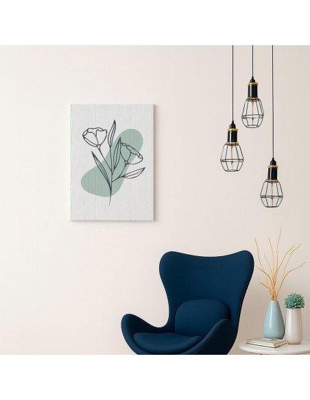 Cuadro Abstracto de Flores 35x50cm Canvas Diseño 0158