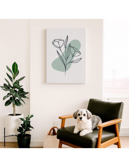 Cuadro Abstracto de Flores 35x50cm Canvas Diseño 0158