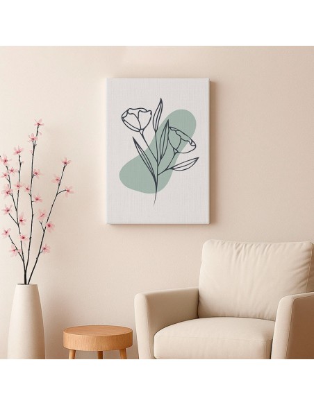 Cuadro Abstracto de Flores 35x50cm Canvas Diseño 0158