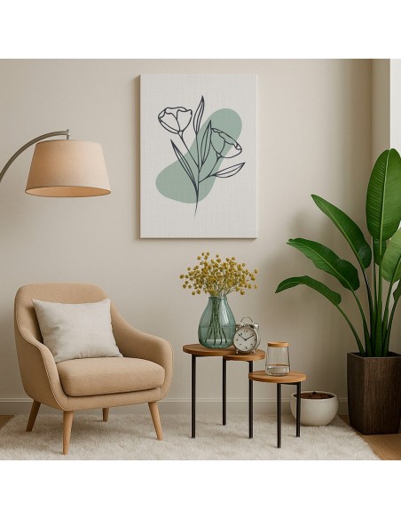 Cuadro Abstracto de Flores 35x50cm Canvas Diseño 0158