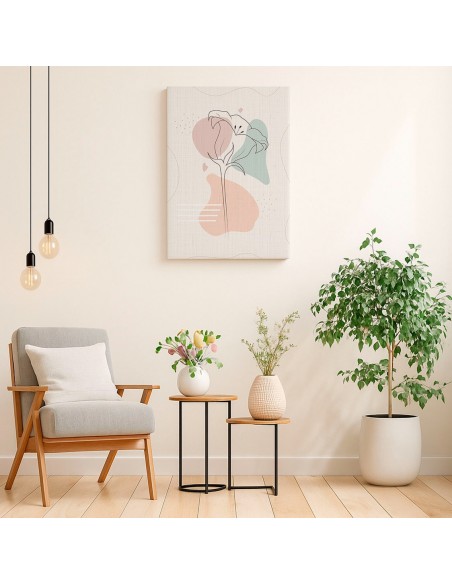 Cuadro Abstracto de Flores 35x50cm Canvas Diseño 0162