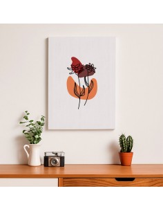 Cuadro Abstracto de Flores 35x50cm Canvas Diseño 0182 2