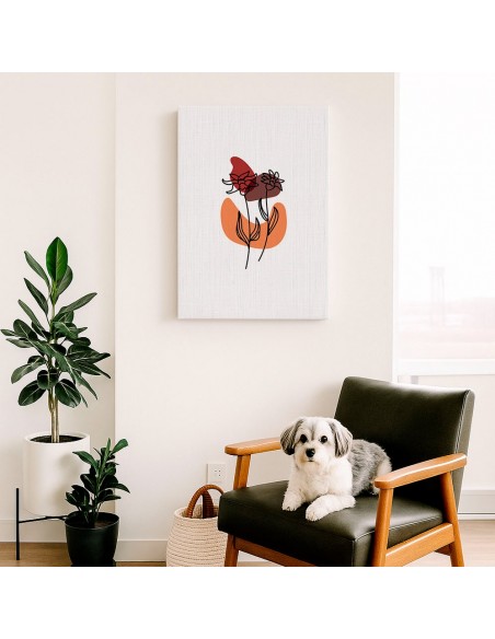 Cuadro Abstracto de Flores 35x50cm Canvas Diseño 0182