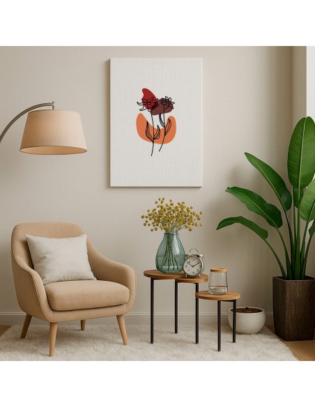 Cuadro Abstracto de Flores 35x50cm Canvas Diseño 0182