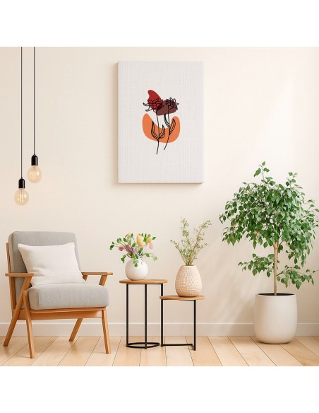 Cuadro Abstracto de Flores 35x50cm Canvas Diseño 0182