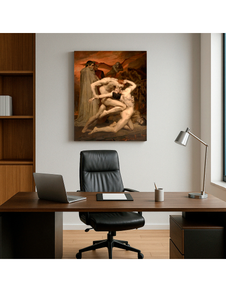 Dante And Virgil In Hell by William Adolphe Bouguereau 50x62 cm Cuadro