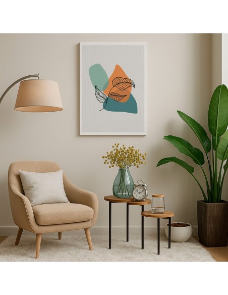 Cuadro Abstracto de Flores 35x50cm Canvas Diseño 0187