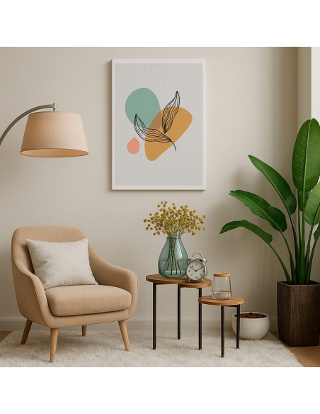 Cuadro Abstracto de Flores 35x50cm Canvas Diseño 0188