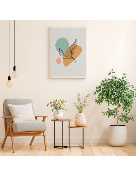 Cuadro Abstracto de Flores 35x50cm Canvas Diseño 0188