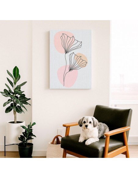 Cuadro Abstracto de Flores 35x50cm Canvas Diseño 0195