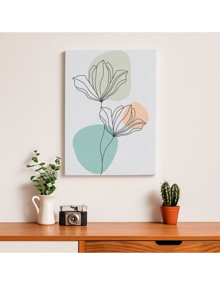 Cuadro Abstracto de Flores 35x50cm Canvas Diseño 0196