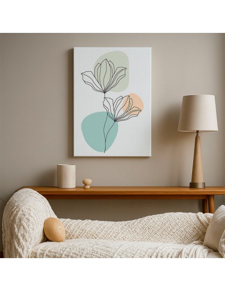 Cuadro Abstracto de Flores 35x50cm Canvas Diseño 0196