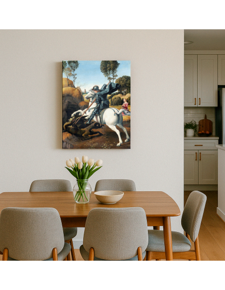 St. George and the Dragon by Raphael Raffaello 50x65 cm Cuadro Lienzo