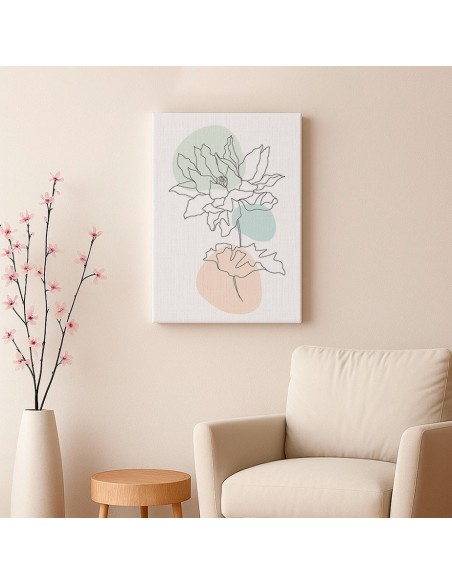 Cuadro Abstracto de Flores 35x50cm Canvas Diseño 0212