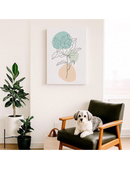 Cuadro Abstracto de Flores 35x50cm Canvas Diseño 0215