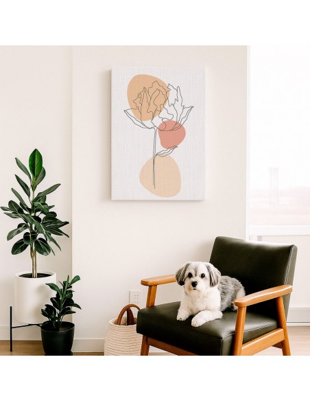 Cuadro Abstracto de Flores 35x50cm Canvas Diseño 0218