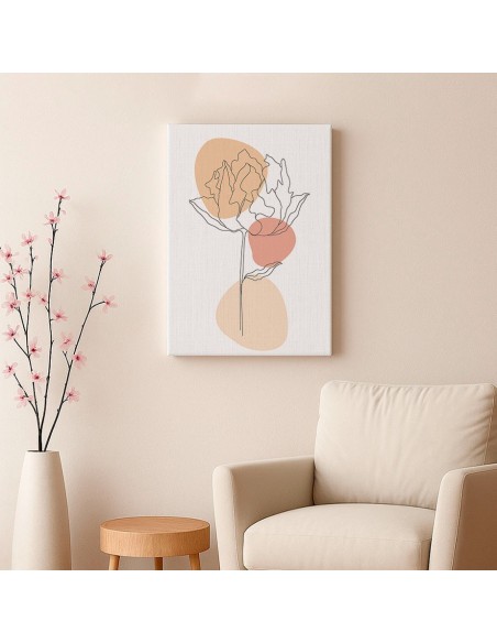 Cuadro Abstracto de Flores 35x50cm Canvas Diseño 0218