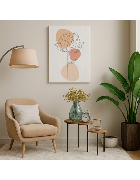 Cuadro Abstracto de Flores 35x50cm Canvas Diseño 0218