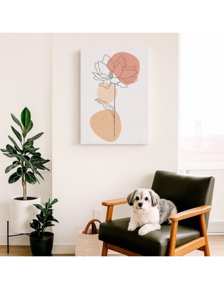 Cuadro Abstracto de Flores 35x50cm Canvas Diseño 0219