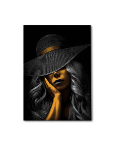 Cuadro Dama de Sombrero en Oro canvas Lienzografia OSGESTUDIO 2