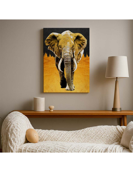 Cuadro Elefante Dorado en canvas Lienzografia OSGESTUDIO