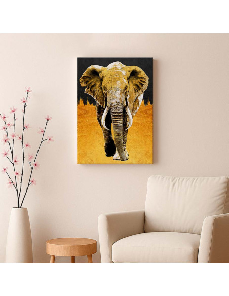 Cuadro Elefante Dorado en canvas Lienzografia OSGESTUDIO