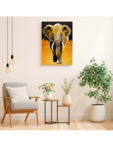 Cuadro Elefante Dorado en canvas Lienzografia OSGESTUDIO