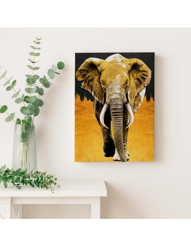 Cuadro Elefante Dorado en canvas Lienzografia OSGESTUDIO