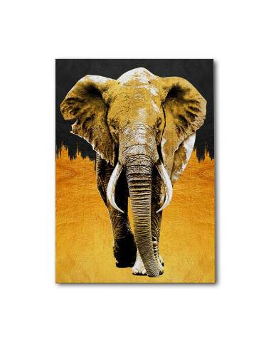 Cuadro Elefante Dorado en canvas Lienzografia OSGESTUDIO