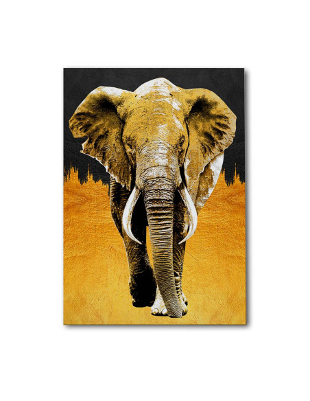 Cuadro Elefante Dorado en canvas Lienzografia OSGESTUDIO